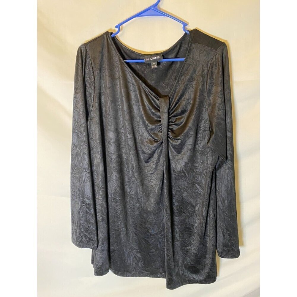 Witchy Wicca Women’s Plus  1X 18W Goth Black V-neck Top Shirt Blouse Whimsygoth